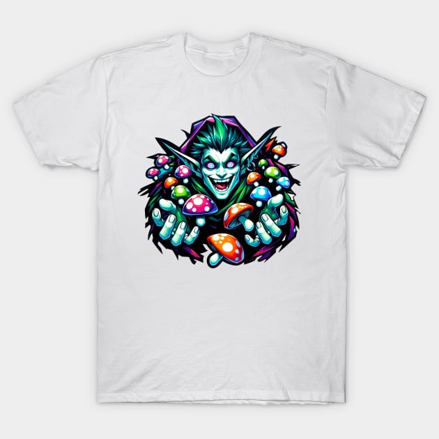 Mushroom Collector Elf T-Shirt by luwakka